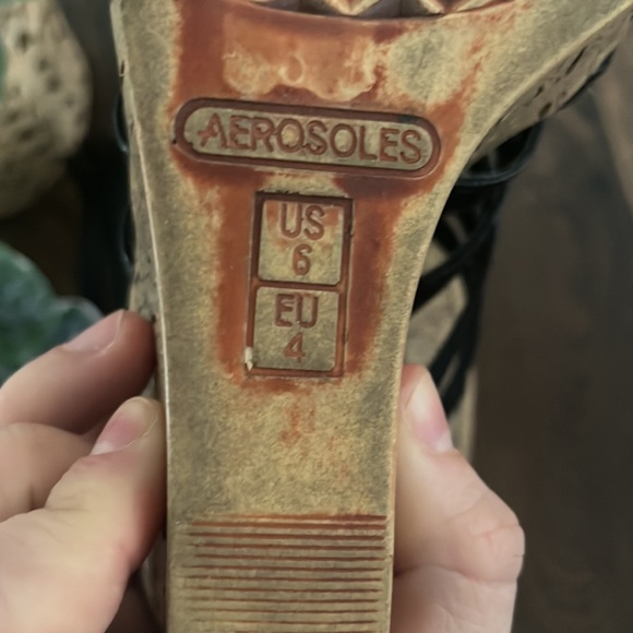 Aerosoles Track Star Wedge Sandals in Black - Picture 5 of 9